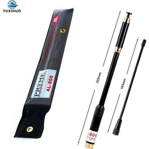 PRYME AL800 SMA-F Female/SMA Male/BNC 144/430MHz Dual Band AL-800 High Gain Telescopic Antenna for Kenwood Yaesu BAOFENG Radio