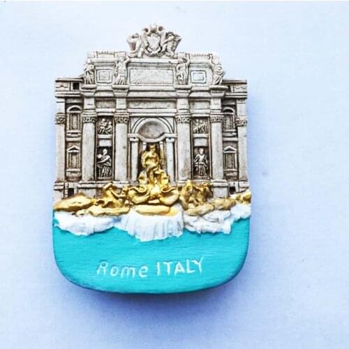 QIQIPP Romantic land of Rome, Italy wish pool architectural tourism souvenirs tile refrigerator paste creative hand letter