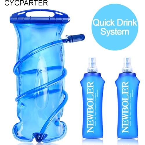 Water Bladder Water Reservoir Hydration Pack BPA Free 1L 2L 3L Cycling Quick Drinking System Soft Flask Folding TPU Water Bottle