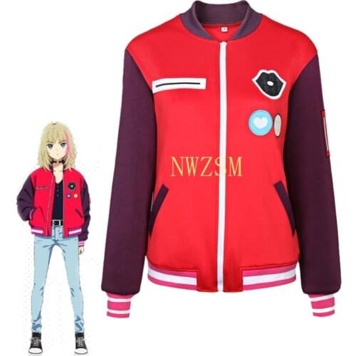 Rika Kawai Cosplay Coat Jacket Wonder Egg Priority Costume Woman Red Uniform Suit Halloween Fancy Party Clothing