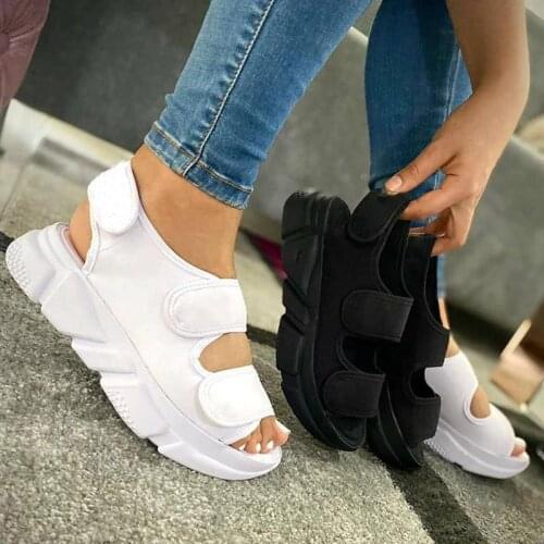 Summer Shoes Women Sandals Solid Color Breathable Casual Ladies Flat Open Toe Platform Outdoor Beach Female Shoes 2021 Fashion