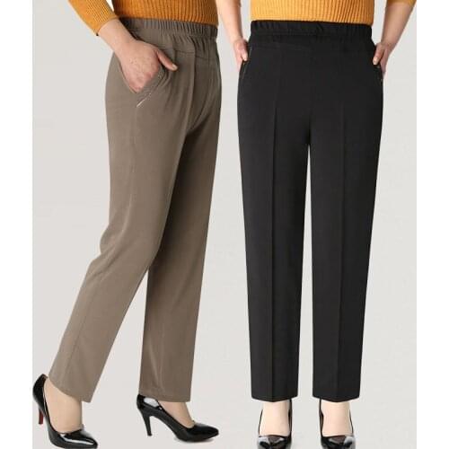 Chic Pants Middle Aged Women 2020 Summer Solid Simple Casual Pencil Trousers Womens Korean Plus Size 4XL Pantalones De Mujer 155