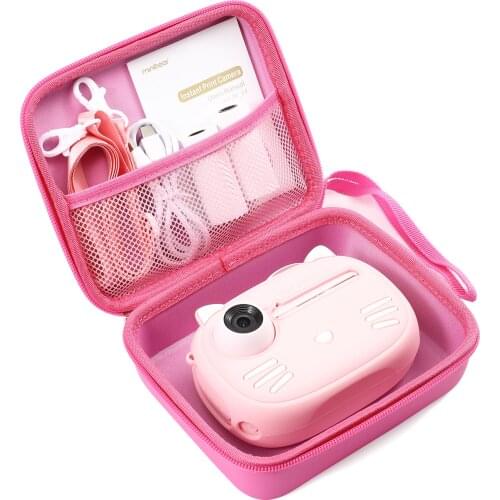 Children Camera Bag PU Material More Drop-proof Easy to Clean Easy to Carry Pink Blue