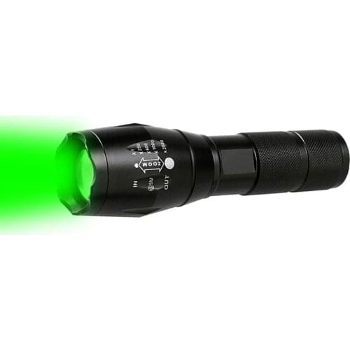 Green Light Tactical LED Flashlight Zoomable Torch Camping Hunting Light 5-mode AAA 18650 Flashlight Torchlight Green LED Lamp