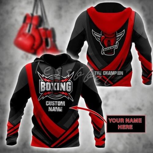 Tessffel Boxing 3D Print Fashion Mans Sweatshirt Hoodies Zipper Hooded Harajuku Boxer Streetwear Hip Hop Casual Clothing B11