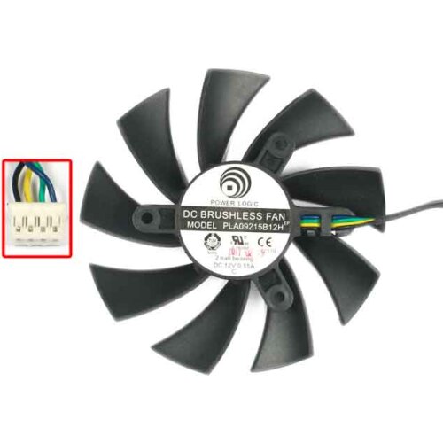 Power Logic PLA09215B12H Server Cooling Fan DC 12V 0.55A 87x87x15mm 4-Wire