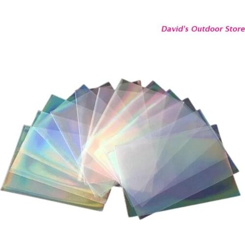 Broken Glass Gemstone Flashing Card Film Holographic Photo Card Sleeve Ta-rot Super Card Protector For Board Games Cards Case