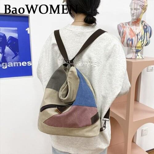 BaoWomen Adjustable Strap Women Canvas Messenger Bag Casual Totes Travel Working Shoulder Bag Harajuku Brown Cloth Handbags