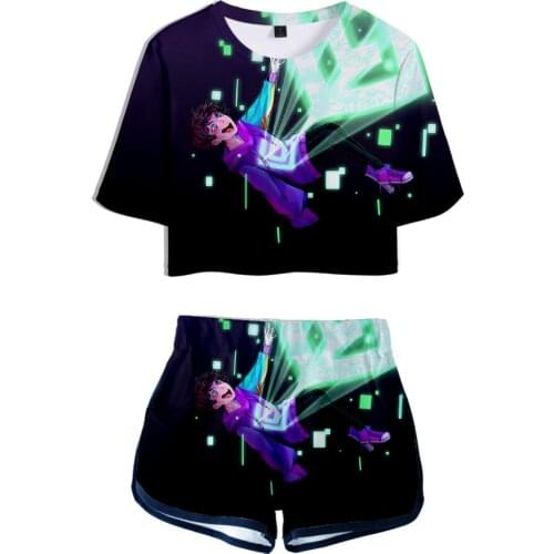 Karl Jacobs GeorgeNotFound Dreamwastaken MCYT Y2K Girl Sets Sexy Short Tops+shorts Elastic Waist Suit Summer Two Piece Sets