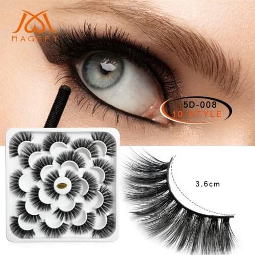 10 Pairs Of Lotuses With 5D Mink dramatic False wholesale And Natural Dense Extension Silk Eyelashes maquillaje extension