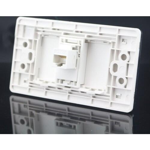 120 x 70MM Cat5e Wall Plate One Port Socket Network Ethernet LAN RJ45 Outlet Faceplate Adapter