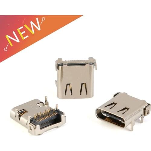 5pcs Micro USB-3.1 DIP/SMD 24P type-c female socket DIP4 two-way Hd transmission interface for Smartphones Charging end plug