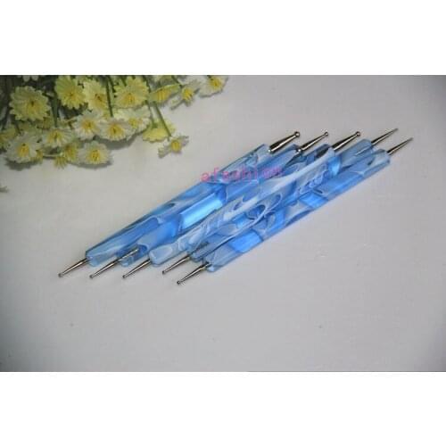 5pcs Blue Nail Art Polish Acrylic Dotting Pen for polish gel Manicure Decoration Tools Free Shipping