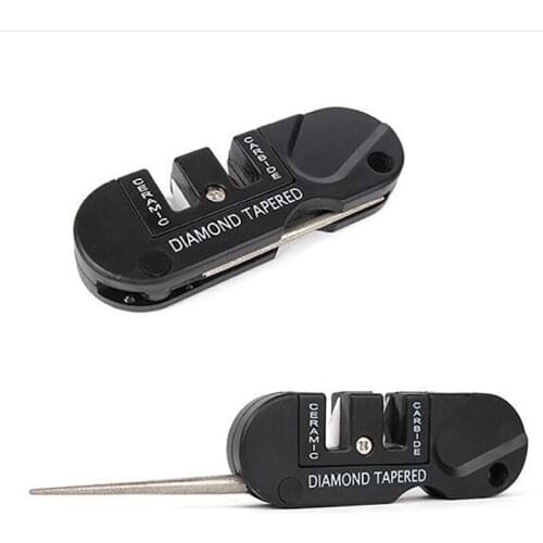 Diamond Sharpener Tool Carbide Knife Hike Camp Equipment Pocket Fish Hook Sharpener Outdoor Portable Multi Tool
