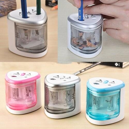 Automatic Pencil Sharpener Two-hole Electric Touch Switch Pencil Sharpeners Pen Knife Student School Supplies Office