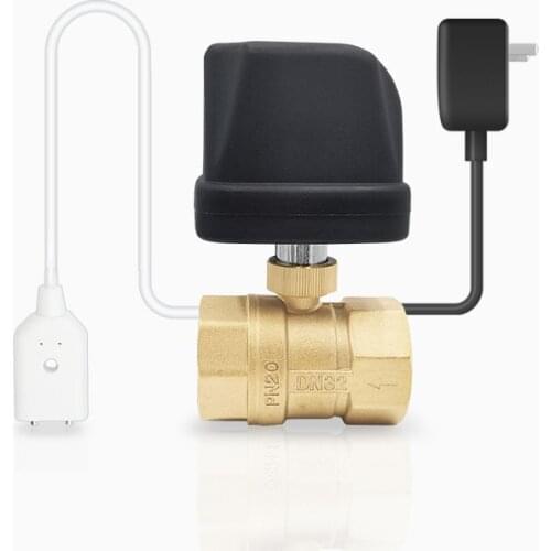 Automatic Switch Valve Water Leaking Detection Sensor Shut Off Valve DN15 DN20 DN32 DN40 Alarm Security Leak Detection Probe 12V