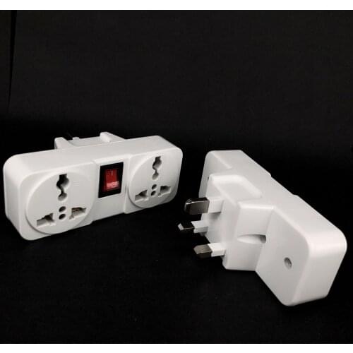 White Portable Universal Wall socketUK extension socket 250V 6A 10A 125V power converter plug Adapter with on off switch