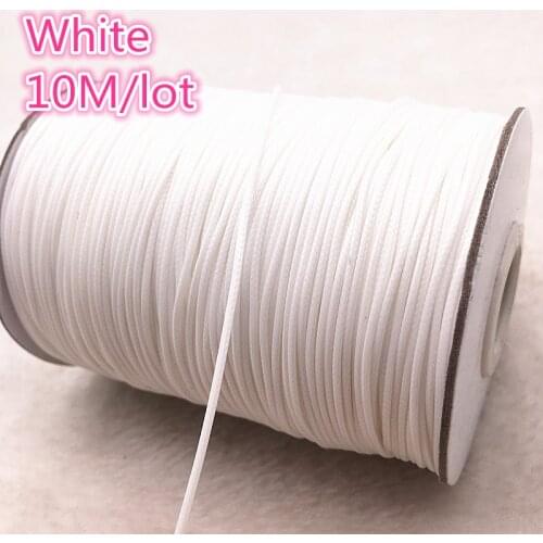 10meters 1mm White Waxed Cotton Cord Waxed Thread Cord String Strap Necklace Rope Bead DIY Jewelry Making For shamballa Bracelet