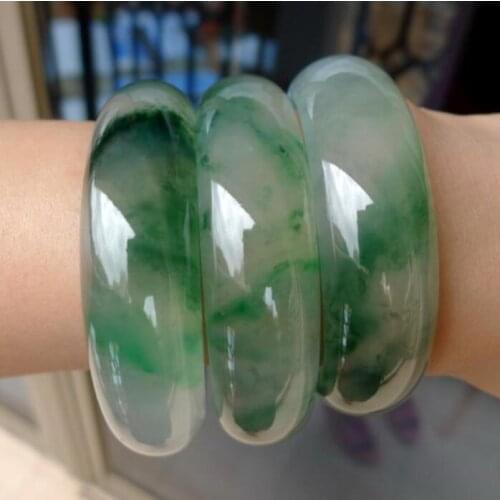 Free shipping special offer jade bracelet female natural ice kind of light green floating flower floating бижутерия для женщин