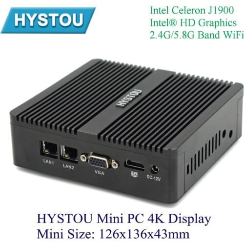 Fanless Celeron Mini PC J1900 DDR3 8GB Multi LAN HDMI VGA Dual 4K Display Small Size 2020