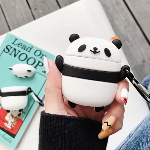 Cute Cartoon Panda Pandent for Airpods 1 2 Case Good Quality Bluetooth Wireless Earphone Cover For Airpods Case Cute Panda