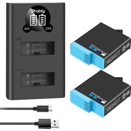 For Gopro Hero 8 7 6 5 1680mAh Battery + LED Dual Charger for GoPro Hero 5 6 7 Black Sports Action Camera Battery