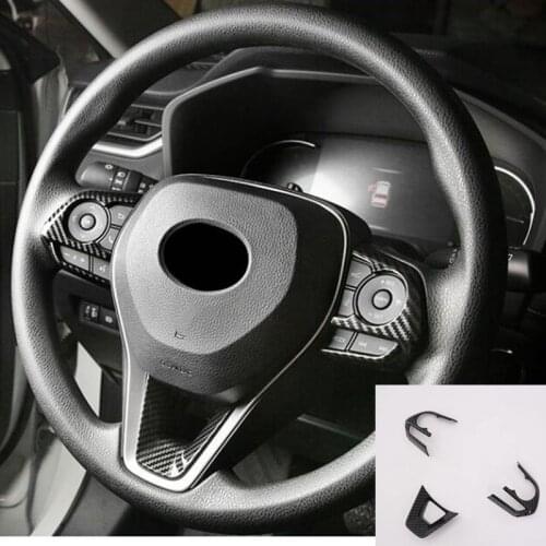 For Toyota Corolla Sedan E210 2019 2020 Steering Wheel Trim Interior Frame Trim Car Accessories ABS Plastic Carbon Fiber