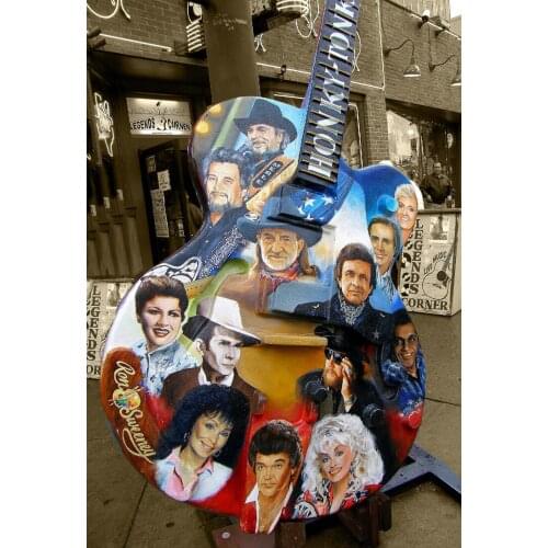 Photographic picture print on canvas black and white picture scenery painting guitar with pop stars giant poster decorative art