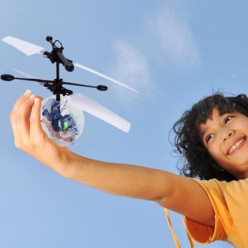 Hot Sale Induction Flying Ball Toy USB Safe Charging Flight Ball Helicopter Crystal LED Light Infrared Sensor Children Toy