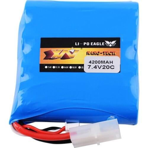 HJ806B/809 LX460 remote control boat battery 7.4V 4200mAh 20C 18650 battery for speedboat toy large capacity