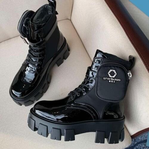 Italian starPRA Martens Booty Girl 2021new British style black motorcycle boot inside single boot versatile short boot,with box