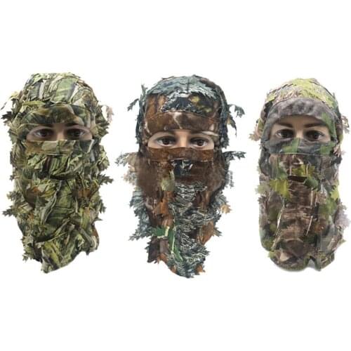 Outdoor 3D Camouflage Balaclava Breathable Sun Protection Full Face Mask Wargame Wildlife Hunting Fishing Sunshade Cap Headgear