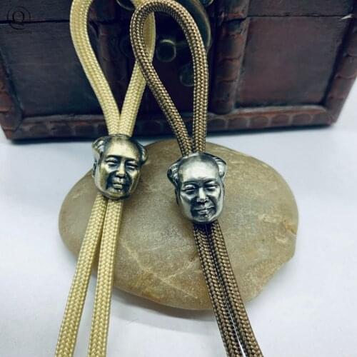 Chinese Chairman Mao Copper Pendant Jewelry Lucky Knife Beads EDC Outdoor Tool DIY Lanyard Hangings Accessories Brass Keychains