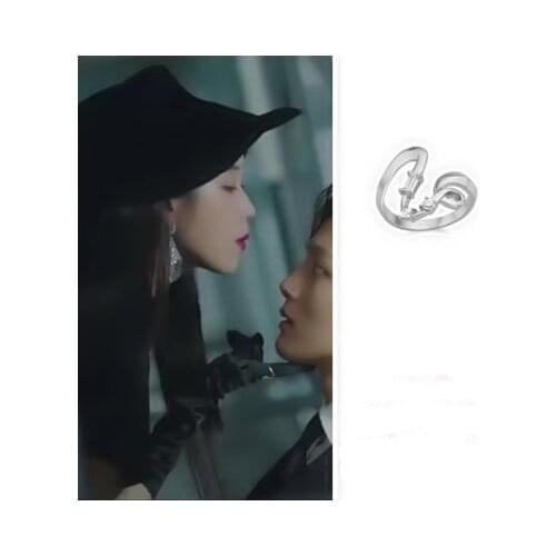 Lee Ji Eun Rings Korea IU same Del luna hotel drama round personality Rings Fashion Simple for girls gift crystal jewelry