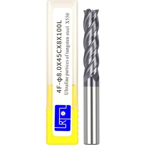 5PCS HRC55 3,4,5,6,8*75,100mm tungsten carbide end mill 4 flutes CNC machine milling cutter drill bit