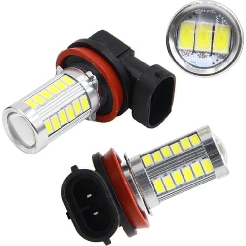 2Pcs Car H8 H11 LED 9005 9006 5630 33SMD Fog Lamp Auto Tail Brake Bulb Turn Signal Daytime Running Light Bulb