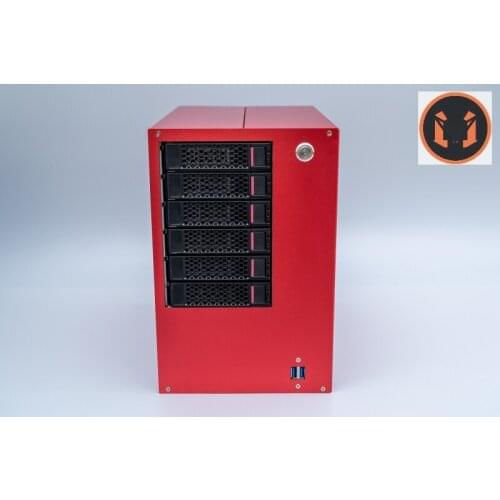 M603 red 6-disk NAS chassis aluminum oxide DIY itx mATX HTPC black group soft routing