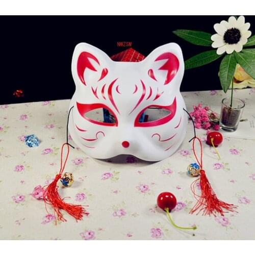 New Japanese Style Private Fox Mask Cat Natsumes Book of Friends Fox Half Face Mask Halloween Cosplay Animal Masks Party Mask