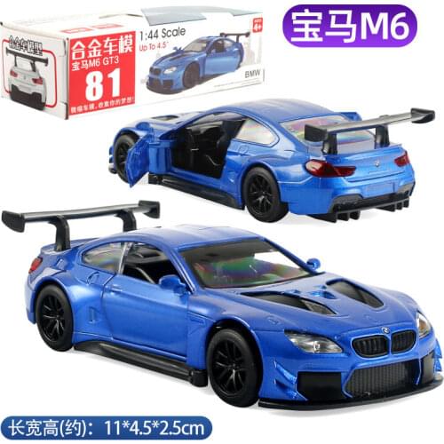 1:44 Scale Diecast Alloy Metal Luxury Racing Car Model For TheBMW M6 GT3 Collection Vehicle Pull Back Toys
