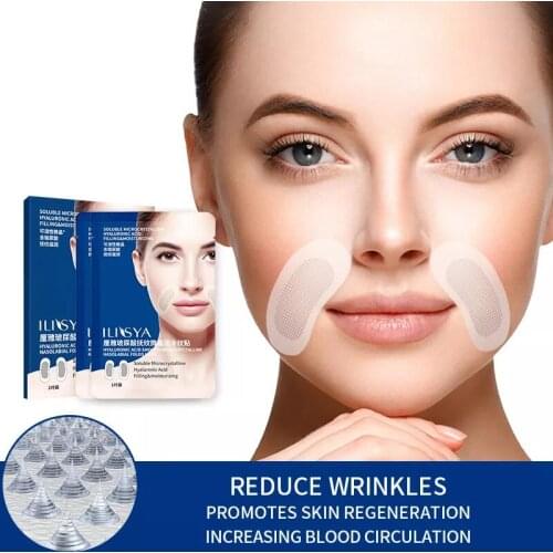 Micro-needle Nasolabial Folds Anti-wrinkle Patch Hyaluronic Acid Frown Lines Removal Moisturizing Anti-Aging Face Care