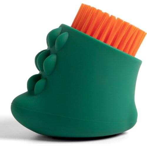 Multifunctional Dinosaur Shape Soft Hair Clothes Cleaning Tool Bathroom Laundry Brush Washing Shoe Three Sided Household