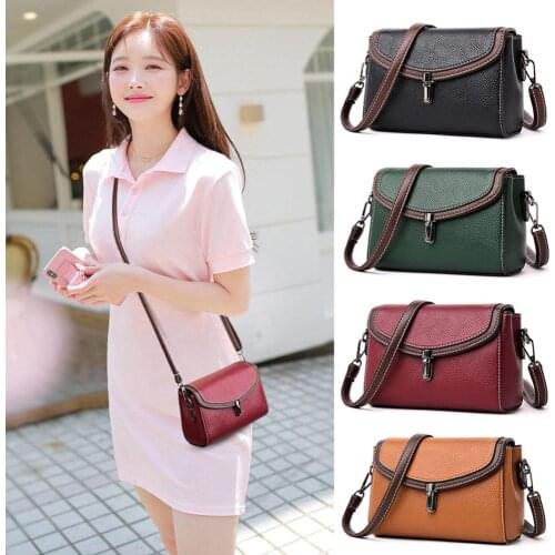 Fashion Woman Shoulder Bag PU Leather Youth Ladies Small Square Bag light Wild Simple Female Daily Messenger Bag Waterproof Blue