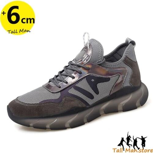 Man Elevator Shoes Men Sneakers Height Increasing Shoes Running Shoes Insole 6CM Sports