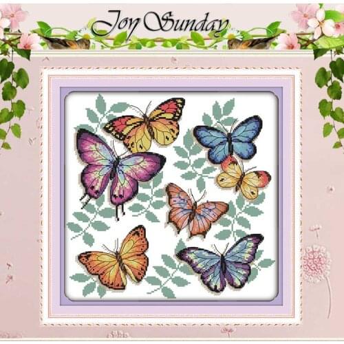 The colorful butterflies (2) Counted Cross Stitch DIY 11CT 14CT Cross Stitch Set Chinese Cross-stitch Kits Embroidery Needlework