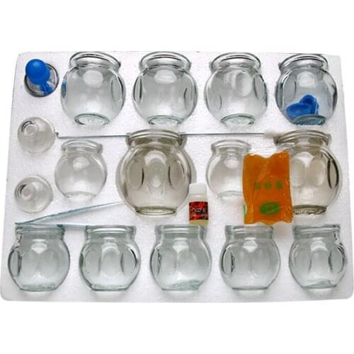 17 cans vacuum cupping set acupuncture&moxibustion body massage home cupping glasses