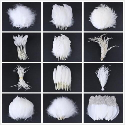 Fancy White Feathers Ostrich Goose Rooster Feather Diy Jewelry Accessory Wedding Party Decoration Plumes Wholesale
