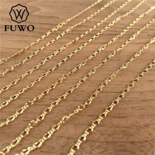 FUWO Wholesala High Quality Brass Chain With 24k Gold Dipped Anti-Tarnish Oval Chain For Necklace Making 2*3mm10Meter/Lot NC010