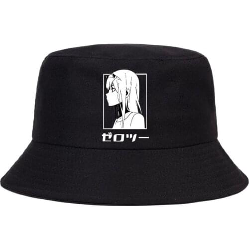 Darling In The Franxx Summer Hat Women Men Panama Bucket Cap The Design Flat Visor Harajuku Zero Two Bucket Hat Fisherman Hat