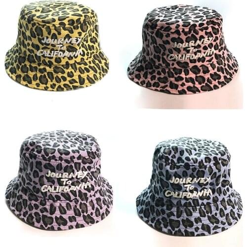 2020 Leopard Print Bucket Hat Fisherman Hat Outdoor Travel Hat Sun Cap Hats for Men and Women