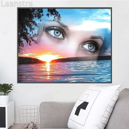 Full Square Diamond Painting Face Rhinestones 5D Embroidery Scenery Handmade Home Decor Cross Stitch Diamond Art Diy Gift